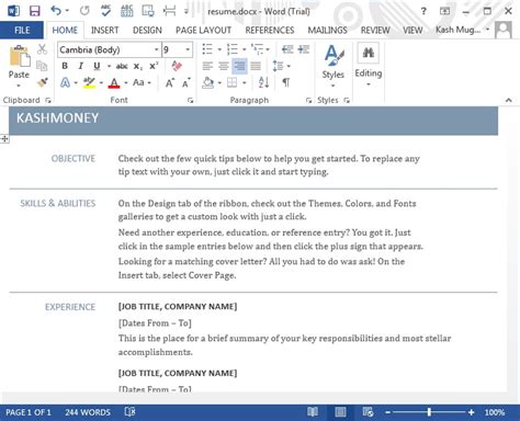 Microsoft Word 2013 Reqopserious