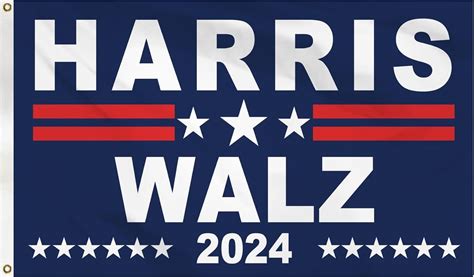 Vlemua Kamala Harris Walz 2024 Flag 3x5 Ft With Brass Grommets Kamala