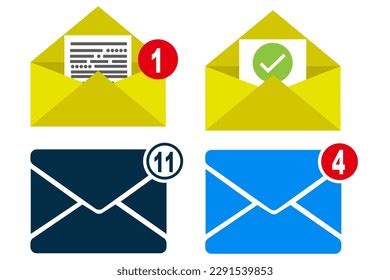 New Incoming Messages Notification Set Open Stock Vector Royalty Free