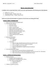 Exam 2 Review Sheet 1 Docx BBH 316 Spring 2017 Dr C Exam 2 Review