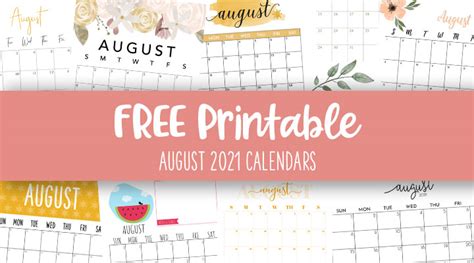 August Calendars Free Printables Printabulls Images