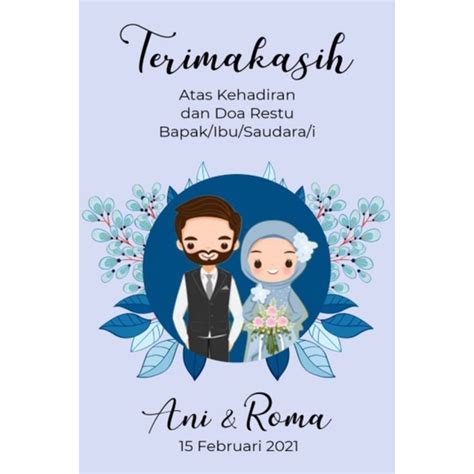 Jual Kartu Souvenir Pernikahan Stiker Wedding Thanks Card Kartu