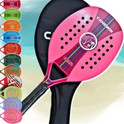 Raqueta De Tenis De Playa Camewin Carbono Fibra Cristal Rosa