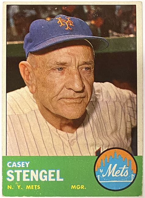 Casey Stengel Topps New York Mets Baseball Card Hof Kbk Sports