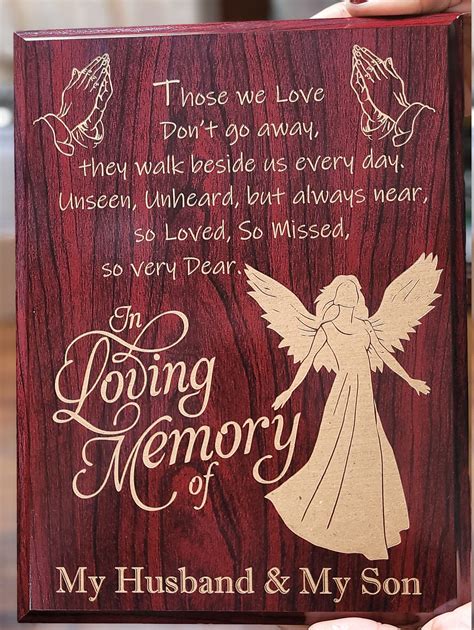 Personalised Wooden Memorial Plaque Engraved Custom Handmade Etsy In