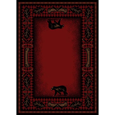 Mayberry Rug American Destinations Red/Black Area Rug | Wayfair