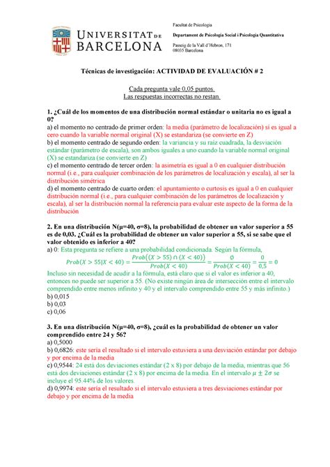 Respuestas Evaluaci N Examen Enero Facultat De Psicologia