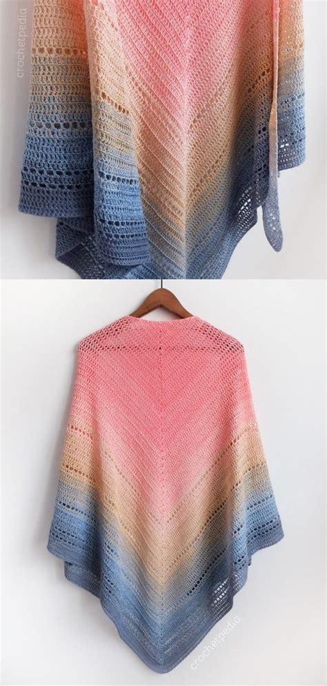 Lake Sunset Shawl Free Crochet Pattern Shawl Crochetshawl Crochet