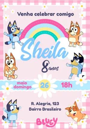 Invitaci N De Cumplea Os De Ni A Rosa De Bluey Y Bingo Un Incre Ble