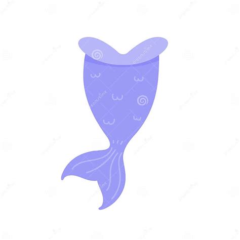 Underwater Mermaid Tail Silhouette Cute Party Decorations For Girls Stock Illustration