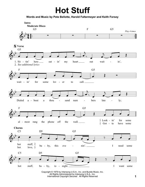 Donna Summer Hot Stuff Sheet Music