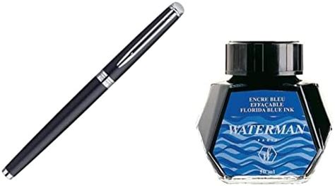 Waterman Hemisphere Ct Fountain Pen Medium Nib Matt Black Ink Bottle