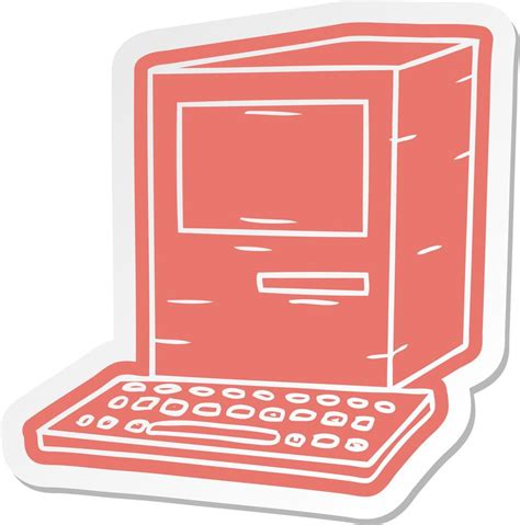 cartoon sticker of a computer and keyboard 11532872 Vector Art at Vecteezy