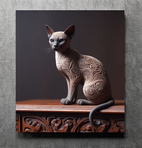 Siamese Cat Wall Art Siamese Cat Lover Gift Canvas Cat Print Animal Art Print Cat Lady Gift ...