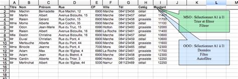 Module 3 Bureautique Excel Calc Bases Exercice 5 Fichier Client