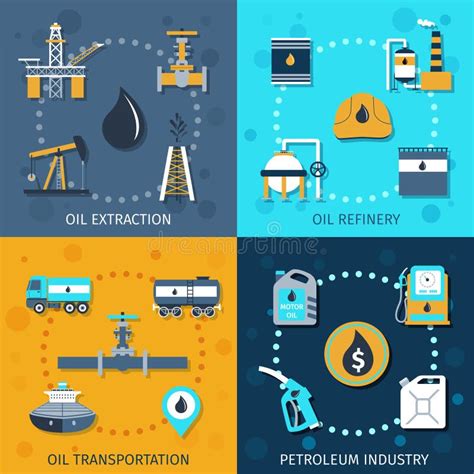 Grupo Da Ind Stria Petroleira Ilustra O Do Vetor Ilustra O De Gota