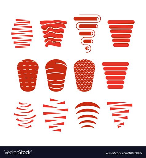 Doner Kebab Icon Set Royalty Free Vector Image