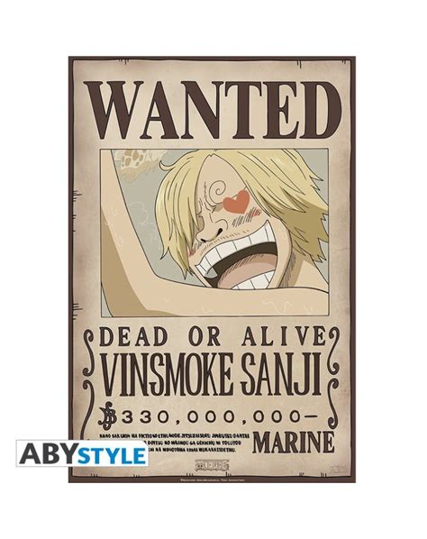 Set De Posters De One Piece Wanted Zoro Sanji X Cm