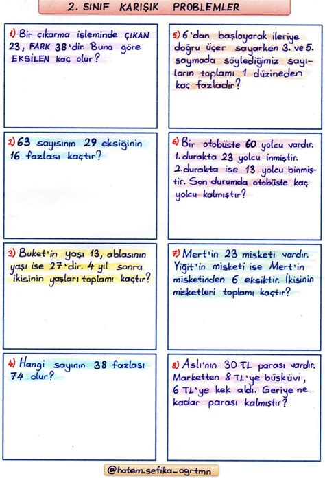 S N F Toplama Ve Karma Lemi Problemleri