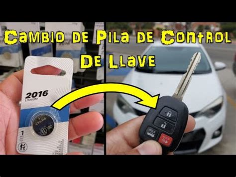 Cambio De Pila De Control De Llave Toyota Corolla Youtube