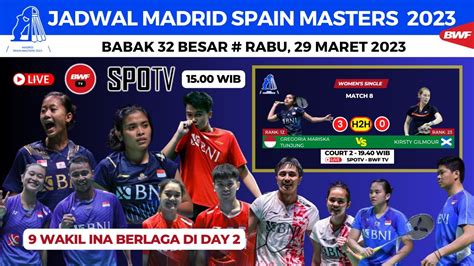 Jadwal Wakil Indonesia Di Babak Besar Madrid Spain Masters