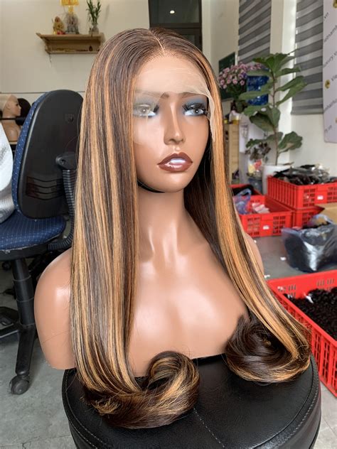 20″ C Tip Piano Closure Wig Vietnamhairluxury