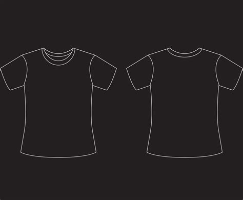 T Shirt White Outline Template Freevectors