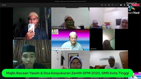 Majlis Bacaan Yassin And Doa Kesyukuran Zenith Spm 2020 Sm Sains Kota