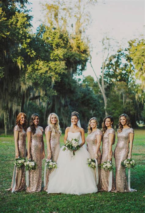 Gold Glitter Bridesmaid Dresses