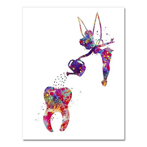 Buy Dental Poster Tooth Fairy Watering Wall Art Canvas Prints