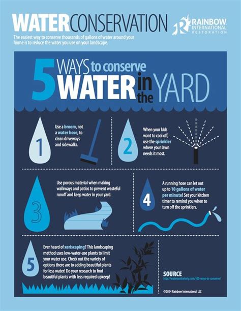 An Infographic About 5 Ways To Conserve Water In Your Yard Water