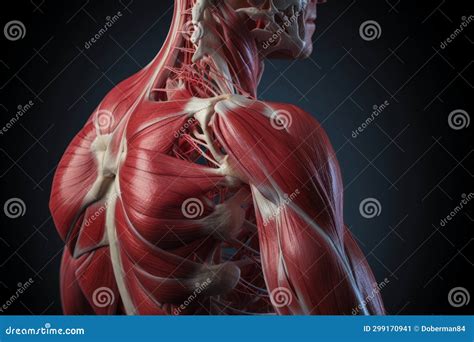 3d Rendered Medical Illustration Of Human Shoulder Muscles And Nerves