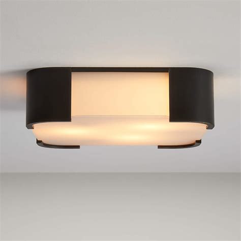 Louis Bronze Rectangular Flush Mount Light | Crate & Barrel