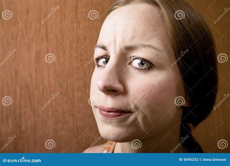 Woman With A Suspicious Look Stock Photo Image Of Attractive Closeup