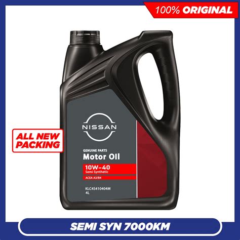 NEW PACKING 100 Original NISSAN 10W40 Semi Synthetic Engine Oil 4L