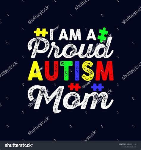 Proud Autism Mom Tshirt Design Posters Stock Vector Royalty Free