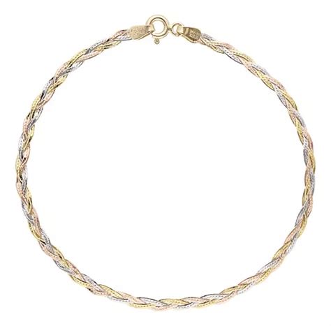 Pulsera Esclava Oro 10k Trenzada Florentina 18cm Italy Mujer Envío gratis