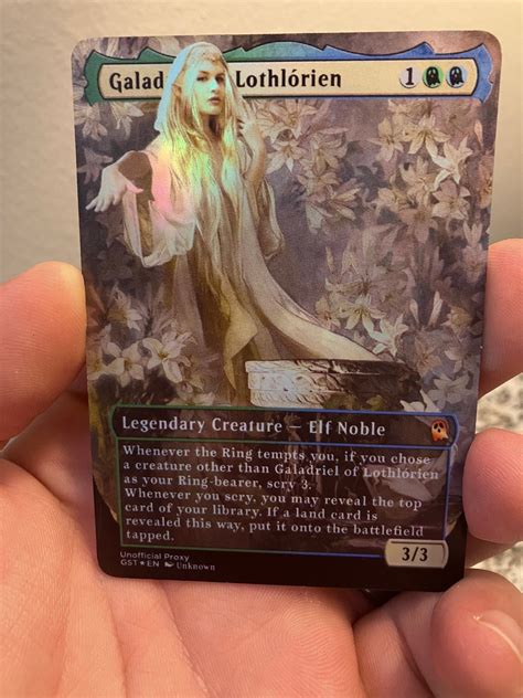 Galadriel Of Lothlorièn Foil Full Borderless Metal Proxy For Commander