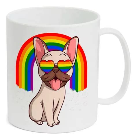 Caneca Infantil Branca Cib1 Lgbt Dog Arco Iris Óculos