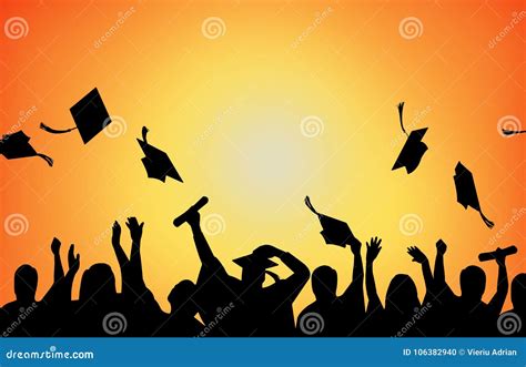 Graduation Celebration University Students Background Stock Illustration - Illustration of ...