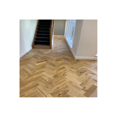 Natural Brushed Herringbone Engineered Oak Parquet Wood Flooring 18 5mm