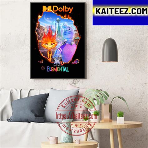 Official Elemental Dolby Cinema Poster Art Decor Poster Canvas Kaiteez