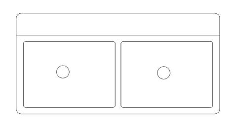 Double sink detail cad blocks in AutoCAD, dwg file. - Cadbull