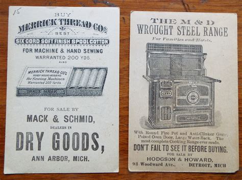 7 Old Antique Assorted Advertising Trade Cards Merrick J And P Coats M D