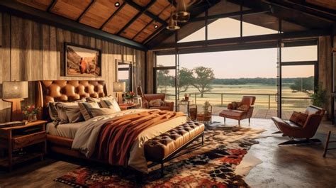 Barndominium Bedroom with a Landscape View