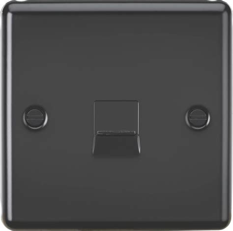 Knightsbridge 1 Gang Master Telephone Socket Matt Black With Colour Matched Inserts Screwfix