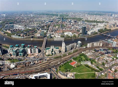 Aerial View Of Battersea River Thames London Stock Photo Alamy