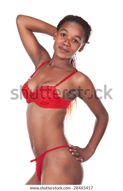 Sexy African American Girl Red Lingerie Stock Photo Shutterstock