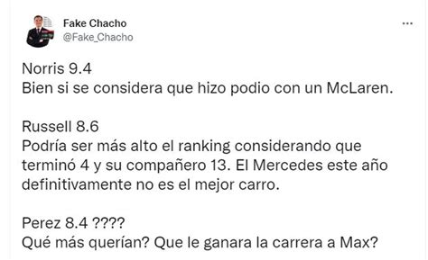 Checo Pérez Fue Relegado En Nuevo Ranking De La F1 Y Se Desataron Las