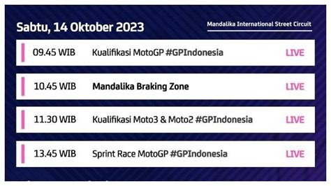 Jadwal Sprint Race MotoGP Mandalika 2023 Perebutan Pole Jam 09 50 WIB